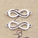 20pcs Charms Infinity Link Connector 33x11mm Antique Silver Color Pendants DIY Crafts Making Findings Handmade Tibetan Jewelry