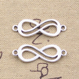 20pcs Charms Infinity Link Connector 33x11mm Antique Silver Color Pendants DIY Crafts Making Findings Handmade Tibetan Jewelry