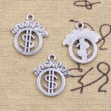 20pcs Charms Jackpot Money USD Bonus 20x18mm Antique Silver Color Pendants DIY Crafts Making Findings Handmade Tibetan Jewelry