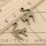 20pcs Charms Jumping Cat 19x14mm Tibetan Bronze Silver Color Pendants Antique Jewelry Making DIY Handmade Craft