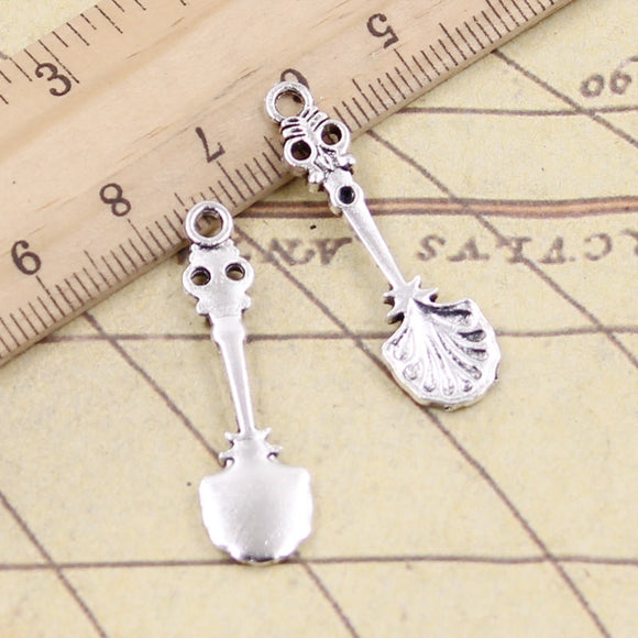 20pcs Charms Kitchen Spoon 33x8mm Tibetan Silver Color Pendants Antique Jewelry Making DIY Handmade Craft