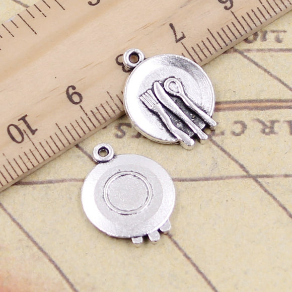 20pcs Charms Kitchen Tableware Fork Spoon 20x15mm Tibetan Silver Color Pendants Antique Jewelry Making DIY Handmade Craft