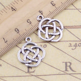 20pcs Charms Knot Amulet 18x16mm Tibetan Bronze Silver Color Pendants Antique Jewelry Making EF3643