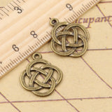 20pcs Charms Knot Amulet 18x16mm Tibetan Bronze Silver Color Pendants Antique Jewelry Making EF3643