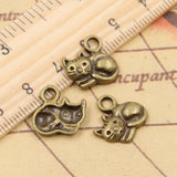 20pcs Charms Lazy Cat 15x13mm Tibetan Bronze Silver Color Pendants Antique Jewelry Making DIY Handmade Craft