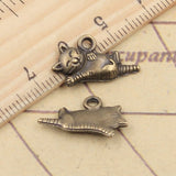 20pcs Charms Lazy Cat 20x12mm Tibetan Bronze Silver Color Pendants Antique Jewelry Making DIY Handmade Craft EF4106