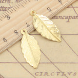20pcs Charms Leaf 31x12mm Tibetan Bronze Silver Color Pendants Antique Jewelry Making DIY Handmade Craft