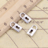 20pcs Charms Lock 14x8mm Tibetan Bronze Silver Color Pendants Antique Jewelry Making DIY Handmade Craft