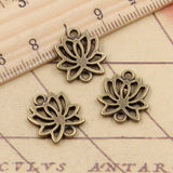 20pcs Charms Lotus Link Flower Connector 16x14mm Tibetan Silver Color Pendants Antique Jewelry Making DIY Handmade Craft