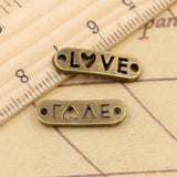 20pcs Charms Love Connector 20x6mm Tibetan Bronze Silver Color Pendants Antique Jewelry Making DIY Handmade Craft