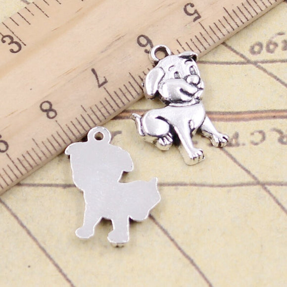 20pcs Charms Lovely Dog 21x16mm Tibetan Silver Color Pendants Antique Jewelry Making DIY Handmade Craft