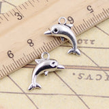 20pcs Charms Lovely Dolphin 18x11mm Tibetan Bronze Silver Color Pendants Antique Jewelry Making DIY Handmade Craft