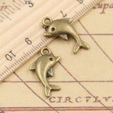 20pcs Charms Lovely Dolphin 23x13mm Tibetan Bronze Silver Color Pendants Antique Jewelry Making DIY Handmade Craft EF3930