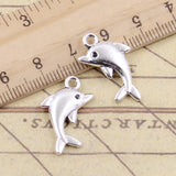 20pcs Charms Lovely Dolphin 23x13mm Tibetan Bronze Silver Color Pendants Antique Jewelry Making DIY Handmade Craft EF3930