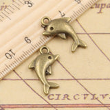 20pcs Charms Lovely Dolphin 23x13mm Tibetan Bronze Silver Color Pendants Antique Jewelry Making DIY Handmade Craft EF4107