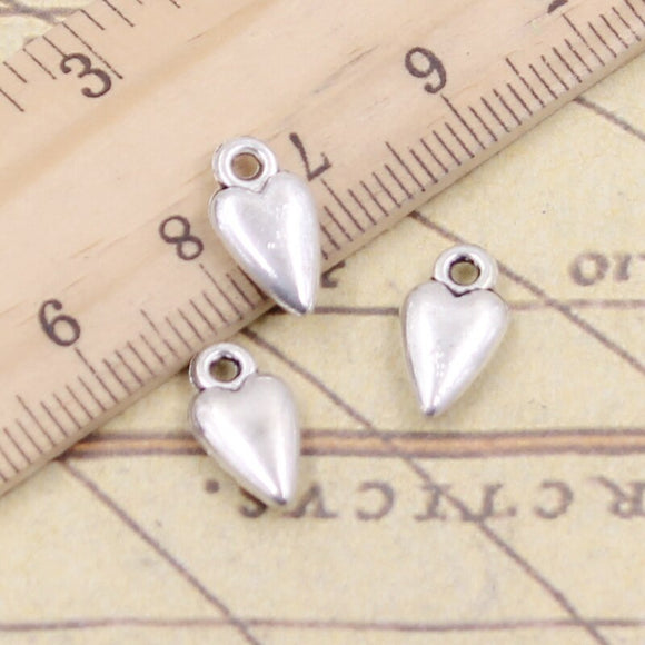 20pcs Charms Lovely Heart 13x7mm Tibetan Silver Color Pendants Antique Jewelry Making DIY Handmade Craft Pendant
