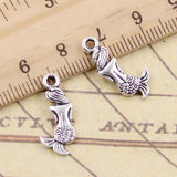 20pcs Charms Lovely Mermaid 21x10mm Tibetan Bronze Silver Color Pendants Antique Jewelry Making DIY Handmade Craft EF3769