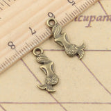 20pcs Charms Lovely Mermaid 21x10mm Tibetan Bronze Silver Color Pendants Antique Jewelry Making DIY Handmade Craft EF3769