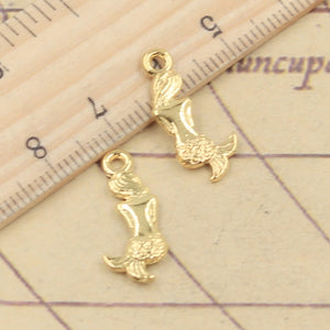 20pcs Charms Lovely Mermaid 21x10mm Tibetan Bronze Silver Color Pendants Antique Jewelry Making DIY Handmade Craft EF3769