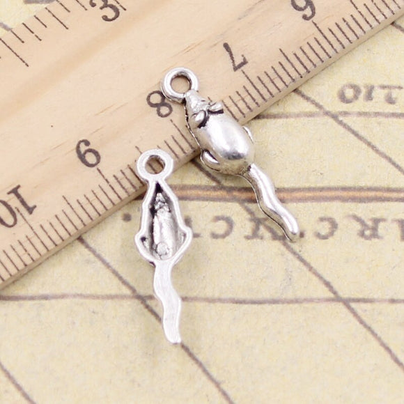 20pcs Charms Lovely Mouse 24x6mm Tibetan Bronze Silver Color Pendants Antique Jewelry Making DIY Handmade Craft