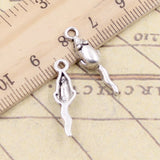 20pcs Charms Lovely Mouse 24x6mm Tibetan Bronze Silver Color Pendants Antique Jewelry Making DIY Handmade Craft