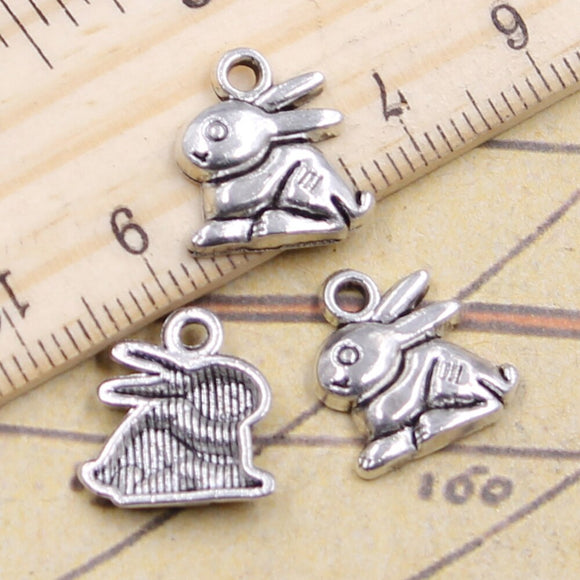 20pcs Charms Lovely Rabbit 14x13mm Tibetan Silver Color Pendants Antique Jewelry Making DIY Handmade Craft Pendant