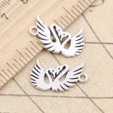 20pcs Charms Lover Swan 23x13mm Tibetan Silver Color Pendants Antique Jewelry Making DIY Handmade Craft