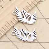 20pcs Charms Lover Swan 23x13mm Tibetan Silver Color Pendants Antique Jewelry Making DIY Handmade Craft