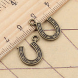 20pcs Charms Lucky Horseshoe 18x12mm Tibetan Bronze Silver Color Pendants Antique Jewelry Making DIY Handmade Craft ef4759