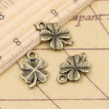 20pcs Charms Lucky Irish Four Leaf Clover 17x11mm Tibetan Bronze Gold Silver Color Pendants Antique Jewelry Making DIY Pendants ef4782