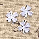 20pcs Charms Lucky Irish Four Leaf Clover 17x15mm Antique Silver Color Pendants DIY Making Findings Handmade Tibetan Jewelry