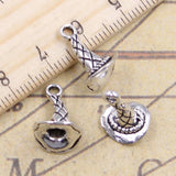 20pcs Charms Magician Magic Hat 15x11x20mm Antique Silver Color Pendants Making DIY Handmade Jewelry Factory Wholesale