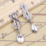 20pcs Charms Money Dollar Spoon 37x9mm Tibetan Silver Color Pendants Antique Jewelry Making DIY Handmade Craft Pendant