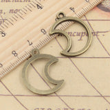 20pcs Charms Moon 21x26mm Tibetan Bronze Silver Color Pendants Antique Jewelry Making DIY Handmade Craft