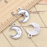 20pcs Charms Moon Star 15x12mm Tibetan Silver Color Pendants Antique Jewelry Making DIY Handmade Craft