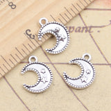 20pcs Charms Moon Star 15x12mm Tibetan Silver Color Pendants Antique Jewelry Making DIY Handmade Craft