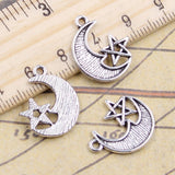 20pcs Charms Moon Star 20x16mm Tibetan Silver Color Pendants Antique Jewelry Making DIY Handmade Craft