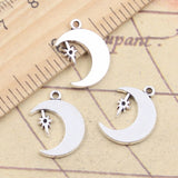 20pcs Charms Moon Star Polaris 18x13mm Tibetan Silver Color Pendants Antique Jewelry Making DIY Handmade Craft