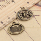 20pcs Charms Musical Disc 20x17mm Tibetan Bronze Silver Color Pendants Antique Jewelry Making DIY Handmade Craft