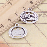 20pcs Charms Musical Disc 20x17mm Tibetan Bronze Silver Color Pendants Antique Jewelry Making DIY Handmade Craft