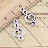 20pcs Charms Musical Note 23x13mm Tibetan Bronze Silver Color Pendants Antique Jewelry Making DIY Handmade Craft
