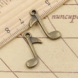 20pcs Charms Musical Note 23x13mm Tibetan Bronze Silver Color Pendants Antique Jewelry Making DIY Handmade Craft EF4199