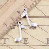 20pcs Charms Musical Note 23x13mm Tibetan Bronze Silver Color Pendants Antique Jewelry Making DIY Handmade Craft EF4199