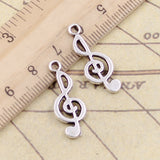 20pcs Charms Musical Note 26x20mm Tibetan Bronze Silver Color Pendants Antique Jewelry Making DIY Handmade Craft