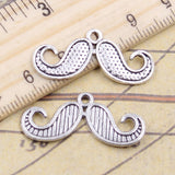 20pcs Charms Mustache Beard 13x30mm Tibetan Bronze Silver Color Pendants Antique Jewelry Making DIY Handmade Craft Pendant
