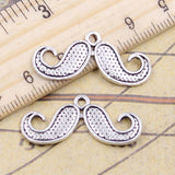 20pcs Charms Mustache Beard 13x30mm Tibetan Bronze Silver Color Pendants Antique Jewelry Making DIY Handmade Craft Pendant