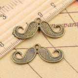 20pcs Charms Mustache Beard 13x30mm Tibetan Bronze Silver Color Pendants Antique Jewelry Making DIY Handmade Craft Pendant