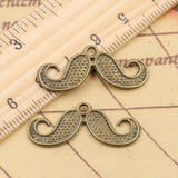 20pcs Charms Mustache Beard 13x30mm Tibetan Bronze Silver Color Pendants Antique Jewelry Making DIY Handmade Craft Pendant