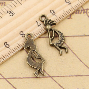 20pcs Charms Native Kokopelli 24x9mm Tibetan Bronze Silver Color Pendants Antique Jewelry EF3656