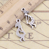 20pcs Charms Native Kokopelli 24x9mm Tibetan Bronze Silver Color Pendants Antique Jewelry EF3656